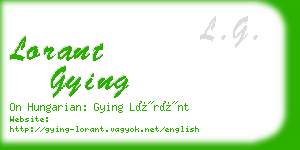 lorant gying business card